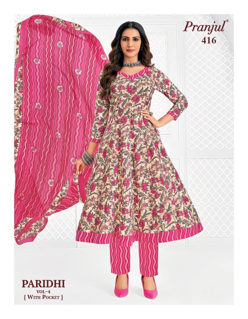 Paridhi Vol 4 By Pranjul Cotton Printed Anarkali Suits